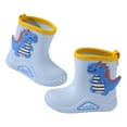 thumbnail image 1 of Tfken Toddler Rainboots Water Shoes Outdoor Play Mid-Calf Rain Boot Lightweight Dinosaur Print Outerwear Cute Kids Booties Footwear Size 2.5-3 Years Blue, 1 of 3