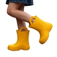 thumbnail image 1 of Tfken Toddler Rainboots Water Shoes Outdoor Play Mid-Calf Rain Boot Outerwear Lightweight Solid Color Fashion Cute Kids Booties Footwear Size 9.5-10 Years Yellow, 1 of 5