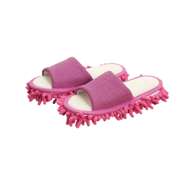 Tfken Teen Unisex Girls Boys Slippers Red Solid Color Polyester Open Toe Comfortable Winter House Shoes One Size