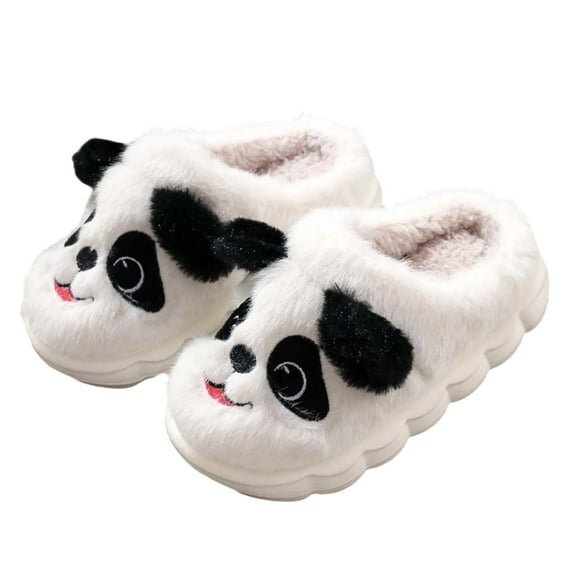 Tfken Teen Unisex Kid Slippers White Cartoon Print Eva Closed Toe Indoor Winter House Shoes Size 9-10 Years