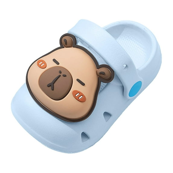 Tfken Todder Boys Girls Sandals Capybara Decorations Beach Daily Wear Eva Slippers Sky Blue Size 18-24 Months