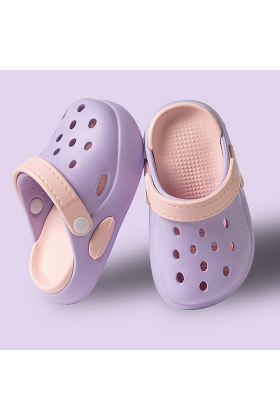 Todder Boys Girls Slippers Clogs Size 18-24 Months Eva Swivel Ankle Strap Ocean Sandals Pool Purple