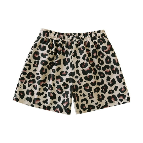 Tfken Toddler Boys Board Shorts Leisure Swimwear Pool Leopard Print Khaki Swim Trunks Size 6-7 Years