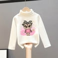 thumbnail image 1 of Tfken Toddler Boys Sweater Comfortable Cartoon Print Fashion Turtleneck Pullover Sweater White Size 18-24 Months, 1 of 3