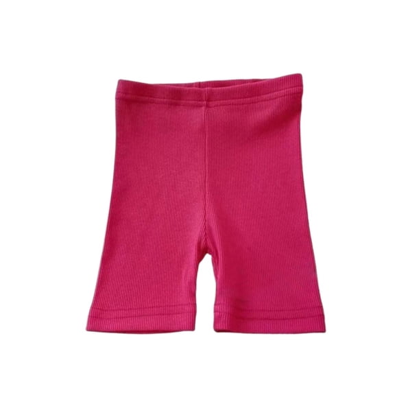 Tfken Toddler Girl Baby Shorts Solid Color Elastic Waist Charming Cute Straight-Leg Shorts Hot Pink Size 18-24 Months