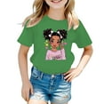 thumbnail image 1 of Tfken Toddler Girl Kids T-Shirts Crew Neck Short Sleeve Tops Cartoon Character Print Fashion Summer Girls Tee Orange Size 13-14 Years, 1 of 5