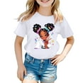 thumbnail image 1 of Tfken Toddler Girl Kids T-Shirts Crew Neck Short Sleeve Tops Cartoon Character Print Quick Dry Quick Dry Girls Tee White Size 3-4 Years, 1 of 5