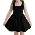 thumbnail image 1 of Tfken Toddler Girls Dress Solid Color Comfortable Trendy Black A-Line Kids Dresses Size 2 Years-3 Years, 1 of 4