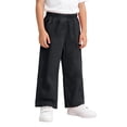 thumbnail image 1 of Tfken Toddler Girls Soft Pants Elastic Waist Stretchy Trousers Loose Straight-Leg Pants With Pockets Fashion Lightweight Casual Daily Wear Clothes Size 11-12 Years Black, 1 of 6