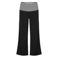 thumbnail image 1 of Tfken Toddler Girls Soft Pants Elastic Waist Stretchy Trousers Wide-Leg Pants Yoga Fashion Lightweight Breathable Casual Daily Wear Clothes Size 5-6 Years Black, 1 of 2