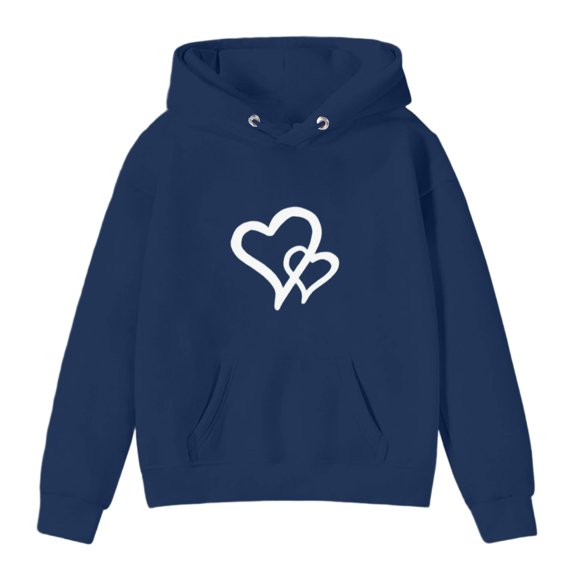 Tfken Toddler Girls T-Shirts Size 2-3 Years Hooded Pullover Tops Outdoor Fashion Long Sleeve Navy Tee