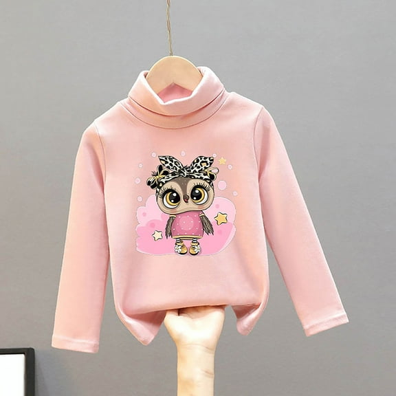 Tfken Toddler Kids Boys Sweater Long Sleeve Cartoon Print Pullover Retro Warm Sweater Pink Size 18-24 Months