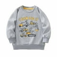 thumbnail image 1 of Tfken Toddler Kids Boys Sweatshirt Size 5-6 Years Winter Long Sleeve Crew Neck Pullover Shirts Breathable Car Print Grey Tops, 1 of 9