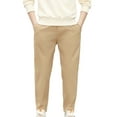 thumbnail image 1 of Tfken Toddler Teen Boys Trousers Size 17-18 Years Solid Color Elastic Waist Full-Length Soft Energetic Straight Leg Pants Khaki, 1 of 9