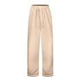thumbnail image 1 of Tfken Toddler Boys Trousers Straight-Leg Solid Color Full-Length Relaxed Sweatpant Drawstring Waist Outdoor Beige Pants Size 5-6 Years, 1 of 9
