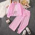 thumbnail image 1 of Tfken Toddler Teen Girls Outfit Set Daily Wear Long Sleeve Shirt Pant Trendy Bow Print Crew Neck Pink Clothing Sets Size 7-8 Years, 1 of 9