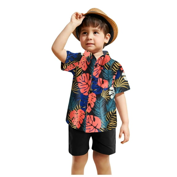 Tfken Toddler Teen Girls Outfits Sets Lapel Neck Short Sleeve Dinosaur Print Tops Shorts Trendy Cute Clothing Set Black Size 3 Years-4 Years