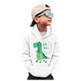 thumbnail image 1 of Tfken Toddler Teen boys Sweatshirt Hooded Long Sleeve Dinosaur Print Athletics Tops Soft Hoodies White Size 9-10 Years, 1 of 6
