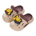 thumbnail image 1 of Tfken Toddler Unisex Children Slippers Clogs Non Breathable Size 9-12 Months Khaki Swivel Ankle Strap Car Print Eva Girls Boys Sandals, 1 of 5