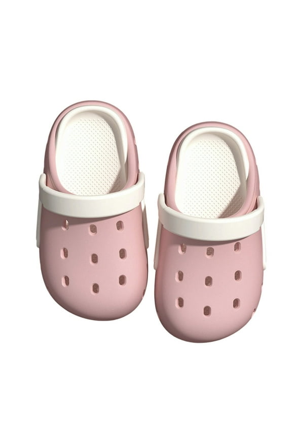 Toddler Unisex Children Slippers Clogs Pink Size 2-3 Years Swivel Ankle Strap Non Pool Patchwork Eva Girls Boys Sandals