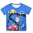 thumbnail image 1 of Tfken Tops For Boys Toddler Car Print Short Sleeve Tee Summer Cute T-Shirts Size 6-7 Years Blue, 1 of 3