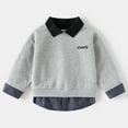 thumbnail image 1 of Tfken Tops For Boys Toddler Size 2-3 Years Color Black Long Sleeve Fashion Shirts Classic-Fit Light Gray Tee, 1 of 8