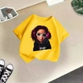 thumbnail image 1 of Tfken Tops For Girls Toddler Cartoon Print Short Sleeve Fashion Tee Crew Neck Yellow T-Shirts Size 13-14 Years, 1 of 3
