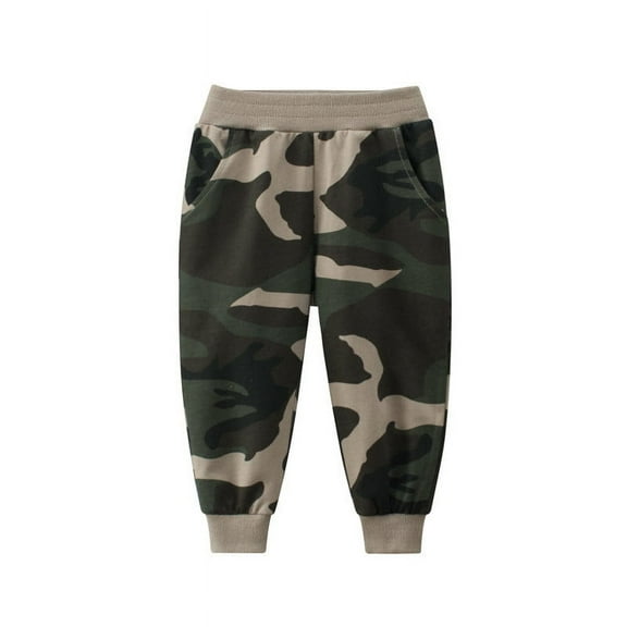 Tfken Trousers For Boys Kids Sweatpants Jogger Comfortable Camouflage Print Camouflage Pants Jogger Size 1-2 Years