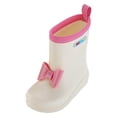 thumbnail image 1 of Tfken Unisex Boys Girls Rainboots Casual Water Shoes Outdoor Play Mid-Calf Rain Boot With Bowknot Lightweight Outerwear Fashion Cute Kids Booties Footwear Size 7-8 Years White, 1 of 4