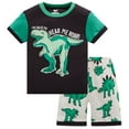 thumbnail image 1 of Tfken Unisex Kids’Sleepwear Trendy Breathable Dinosaur Print Short Sleeve Green Outfits Sets Size 3-4 Years, 1 of 2