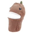 thumbnail image 1 of Tfken Winter Cap For Child Unisex Kids Warm Daily Wear Dinosaur Style Knitted Ear Flaps Coffee Hat, 1 of 3