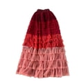 thumbnail image 1 of Tfken Women Skirts For Mardi Gras Gradient Elastic Summer Women Fashion Long Skirts For Carnival Party Soft Dress Red One Size, 1 of 3
