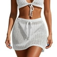 thumbnail image 1 of Tfken Women Skirts For Summer Drawstring Solid Color Knitted Mini Skirts Trendy Cover Up Female Comfortable Clothes White, 1 of 4
