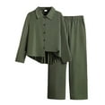 thumbnail image 1 of Tfken teen girls outfits sets Size 7-8 Years Dressy Trendy Shirt Pant Solid Color Long Sleeve outfit set Green, 1 of 3
