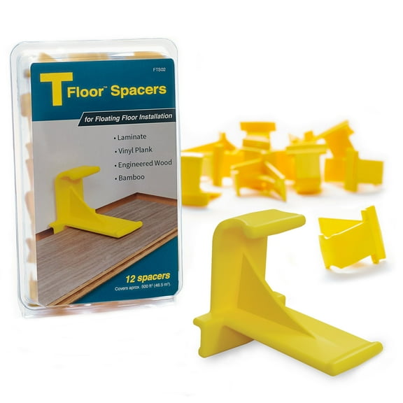 Tfloor Laminate Flooring Spacers : for Installing Laminate Wood, Vinyl Plank, Engineered Hardwood, LVT, Bamboo, Subfloor Panels, or Any Floating Floor Material. Made in The USA.