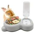 Tfwadmx Pet Double Dishes YPF5 Rabbit Food Water Dispenser Self Filling