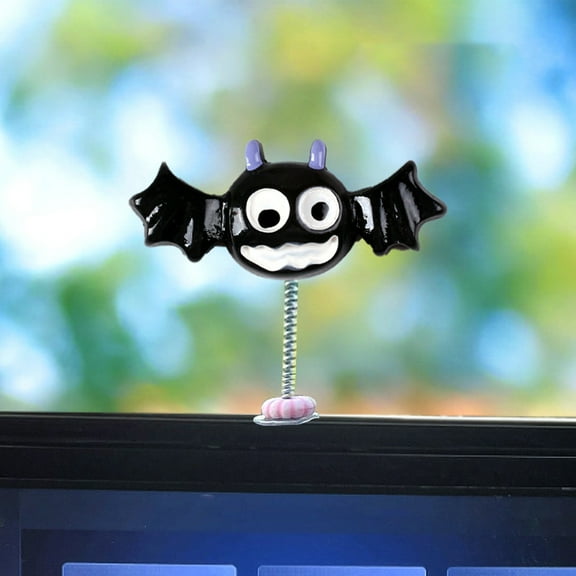 Tgbvmt 1.77 Inch Halloween Car Shaking Head Ornament Dynamic Swing Function Holiday Themed Design Compact Sight Friendly Easy Placement for Dashboard Window Unique Auto Interior Decor Accessory