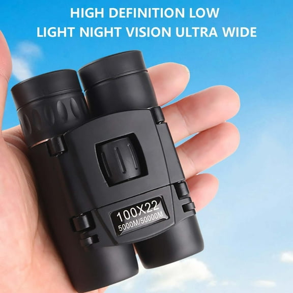 Tgbvmt 100X22 High Power HD Binoculars BAK-4 Prism Low Light Vision Waterproof Shockproof Wide Field of View 5000Yards for Outdoor Concerts Sports Hiking Bird Watching Hunting Travel with Carry Case