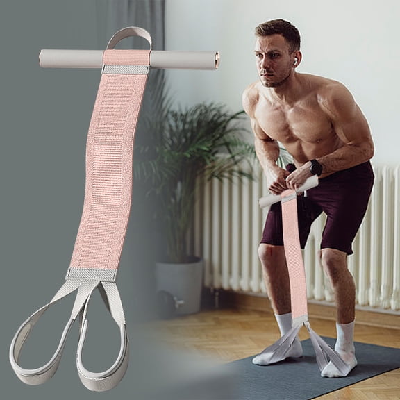 Tgbvmt 120lb Fabric Resistance Band with Handles Non-Slip Elastic Pedals Massage Ball Included for Strength Training Muscle Building Leg Arm Chest Core Wrist Ankle Workout Home Gym Outdoor Fitness