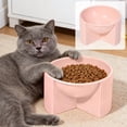 thumbnail image 1 of Tgbvmt 15° Tilt Elevated Pet Bowl 5.51In Spill Proof Wide Mouth Anti Tip Base Food Grade Easy Clean Neck Strain Relief for Cats Small Dogs Indoor Feeding Dry Wet Food Water Pet Tableware Decor, 1 of 6