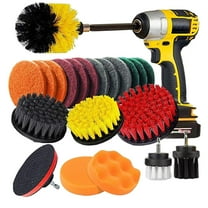Tgbvmt 22 Piece Drill Brush Attachment Set for Car Cleaning Polishing Kitchen Bathroom Toilet Scrubbing Heavy Duty Drill Brushes Pads for Home Auto Detailing and Floor Cleaning