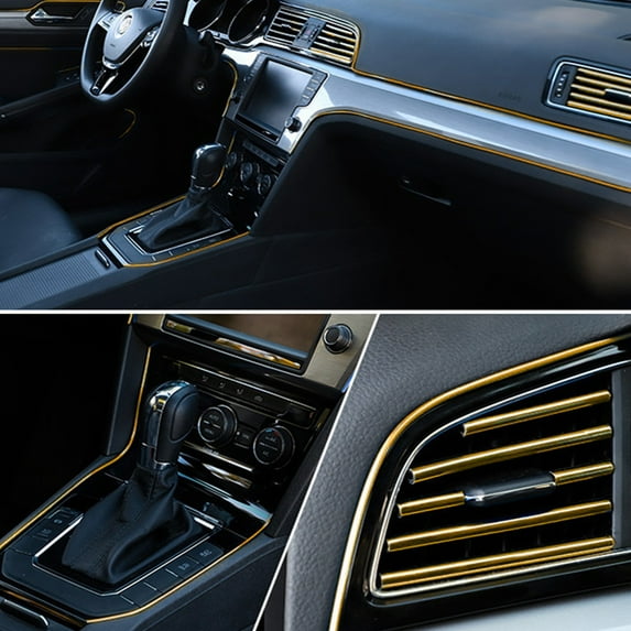Tgbvmt 3 Meter Car Interior Decorative Strip Flexible PVC Material Shock Absorption Noise Reduction Dust Proof DIY Bright Trim For Dashboard Door Center Console Auto Exterior Interior Accessory