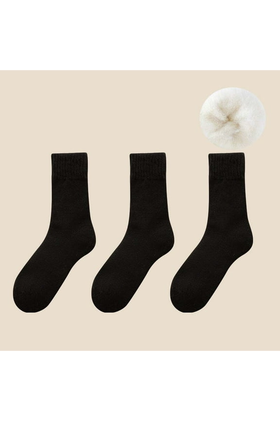 3 Pairs Winter Thermal Socks, Thick Wool Socks for Women, Insulated Self-Heating Winter Socks, Soft and Cozy Floor Socks for Cold Weather, Ideal for Outdoor Activities and Everyday Comfort