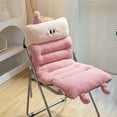 thumbnail image 1 of Tgbvmt 33.46 Inch Car Home Integrated Plush Seat Cushion Winter Thermal Insulation Integrated Backrest Support Cute Pattern Multi Scene Sedentary Fatigue Relief Warm Seat Pad Accessory, 1 of 7