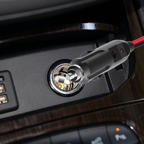 Tgbvmt 39.37 Inch 16AWG Car Cigarette Lighter Extension Cord Pure Copper Core High Conductivity 1 Meter Length Universal for Inverter Car Power Supply Stable Connection Vehicle Accessory