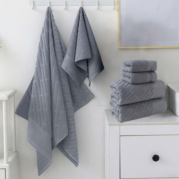 Tgbvmt 4-Piece Cotton Towel Set 2 Bath Towels 2 Hand Towels Soft Absorbent Quick-Drying Towels Luxury Towel Set for Bathroom Spa Hotel Home Use Perfect for Guests and Family