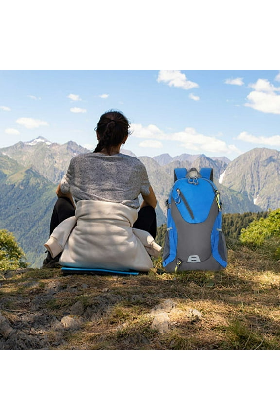 40L Lightweight Hiking Backpack Waterproof Polyester Outdoor Trekking Travel Daypack with Wet Pocket Breathable Mesh Straps for Men Women Camping Hiking Outdoor Adventures Travel Gear