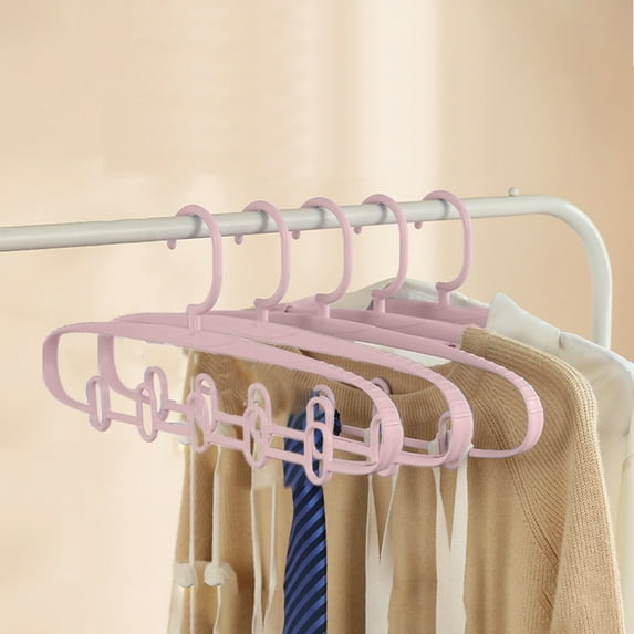 Tgbvmt 5-Pack Traceless Clothes Hangers Stainless Steel Non-Slip Thickened Lengthened Heavy Duty Space Saving Closet Organizers for Home Dormitory Laundry Room Clothing Hanging Rack