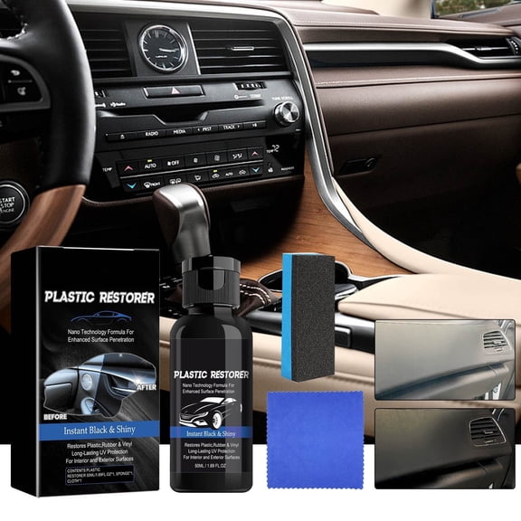 Tgbvmt 50ml Car Plastic Refurbishment Agent Deep Decontamination Anti Aging Fade Resistance Protective Coating for Car Dashboard Seats Interior Parts Auto Plastic Restoration Cleaning Solution