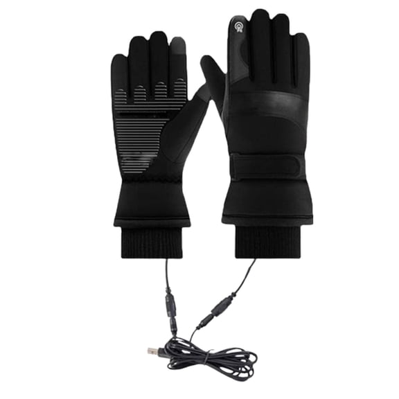 Tgbvmt 5V USB Heated Gloves Touchscreen Waterproof Thermal Gloves Adjustable Heating Faux Fur Lined Heated Gloves for Men Women Work Outdoor Ski Hunting Camping Motorcycle Winter Cold Weather Warmth